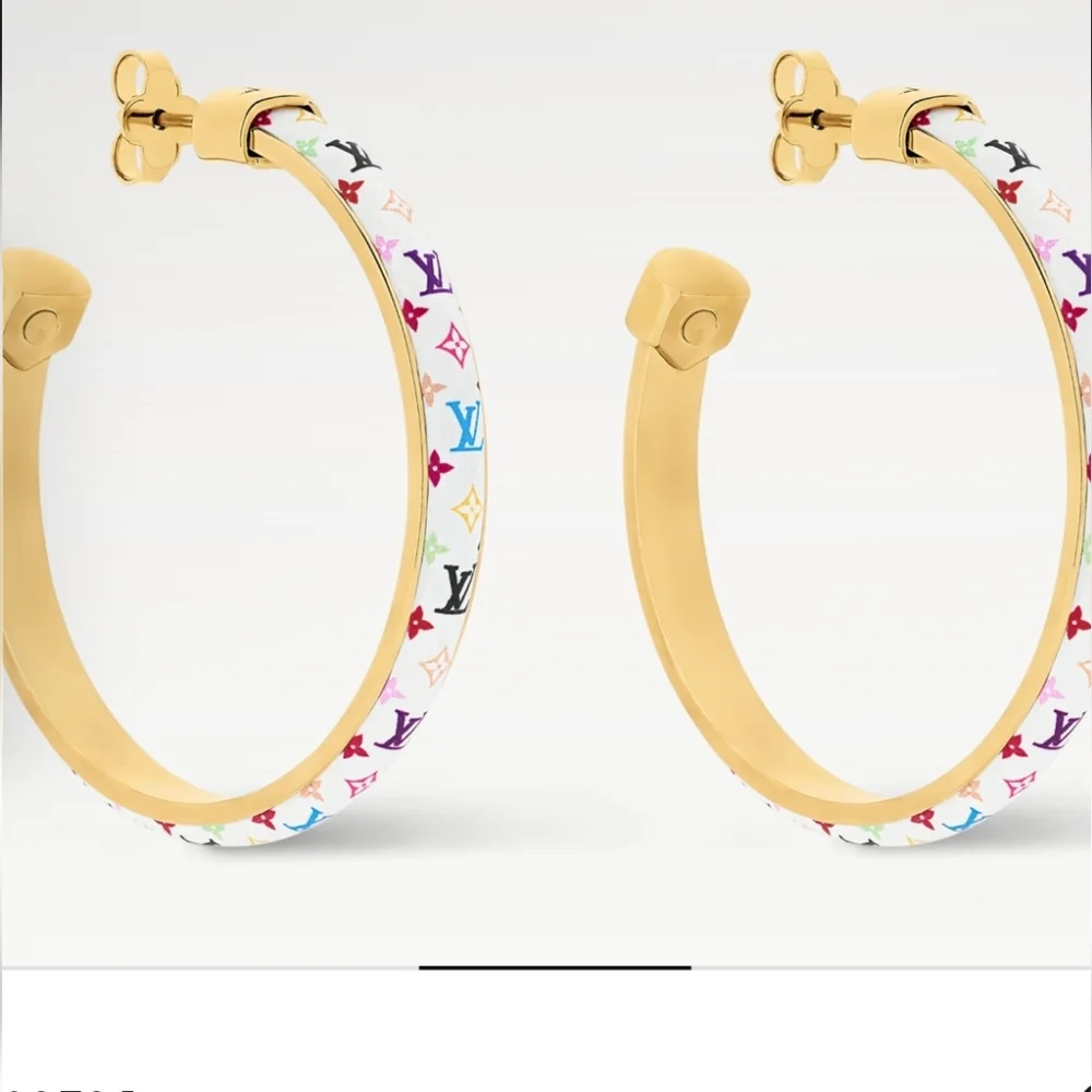 Gold and Multicolor Hoop Earrings Indistinguishable! Comes W/gift๐๐ฅ๐ฅ๐ - Picture 3 of 10